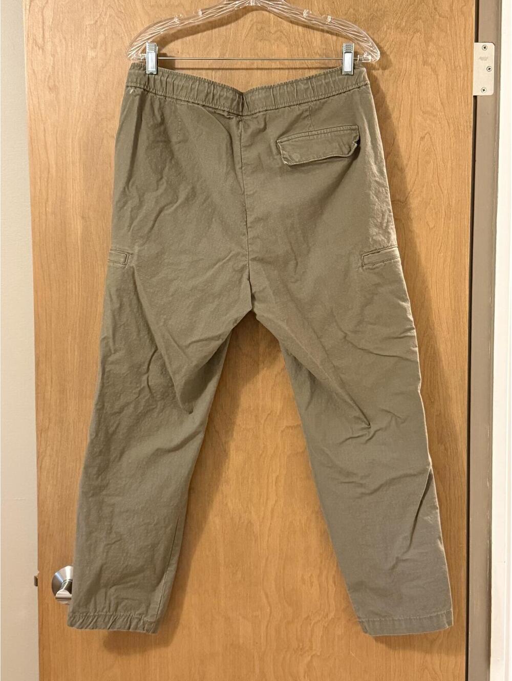 Mango MNG Olive Khaki Cargo Jogger Pants Men's Size 32 Drawstring Tapered - Picture 2 of 6